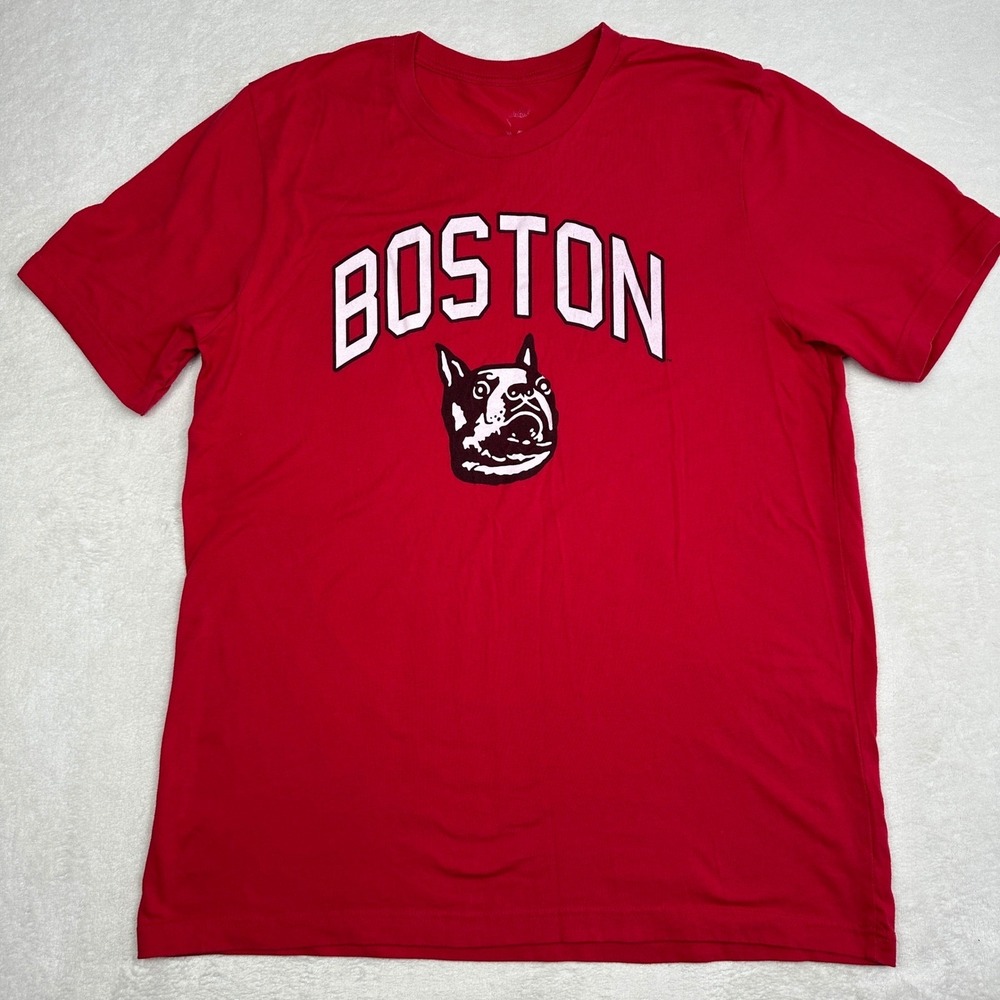 Vintage‎ Boston University Terriers Rhett Mascot Graphic T-Shirt Red Mens XL